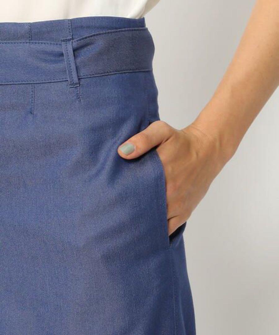 シャンブレーツイル ベルテッドワイドパンツ