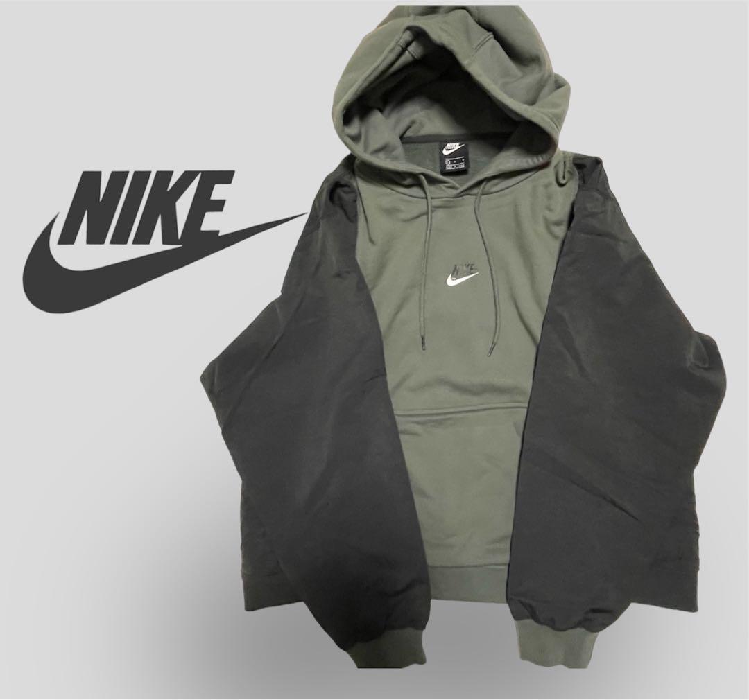 NIKE ナイキ スウェット プルパーカー 切り替えデザイン バッグプリント