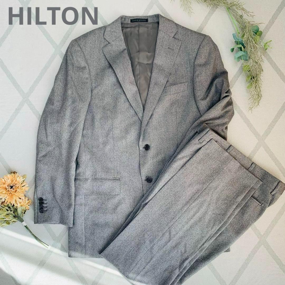 HILTONビジネススーツ上下セット　グレー イタリア製[M9/10]