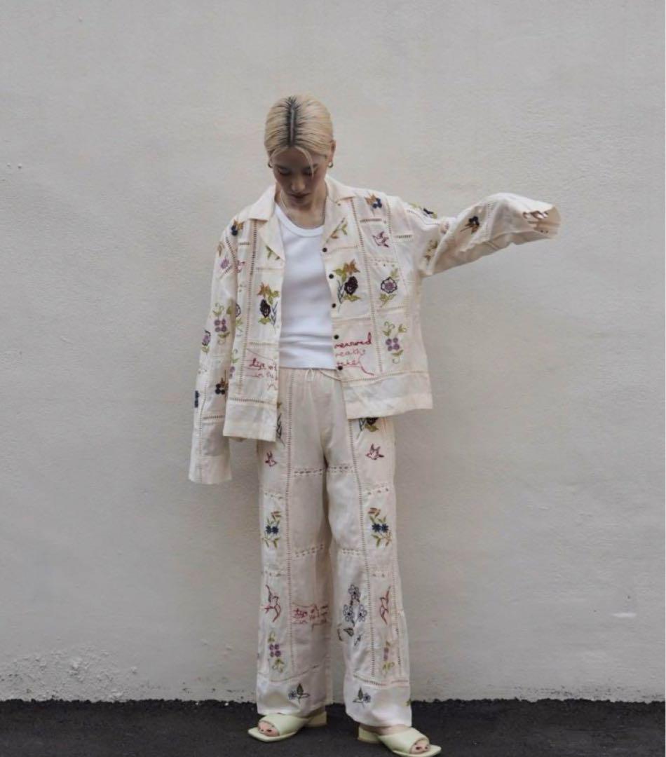 Todayfull エンブロイダリーパッチワークトラウザーズ　36サイズ todayful トゥデイフル エンブロイダリーパッチワークトラウザー
