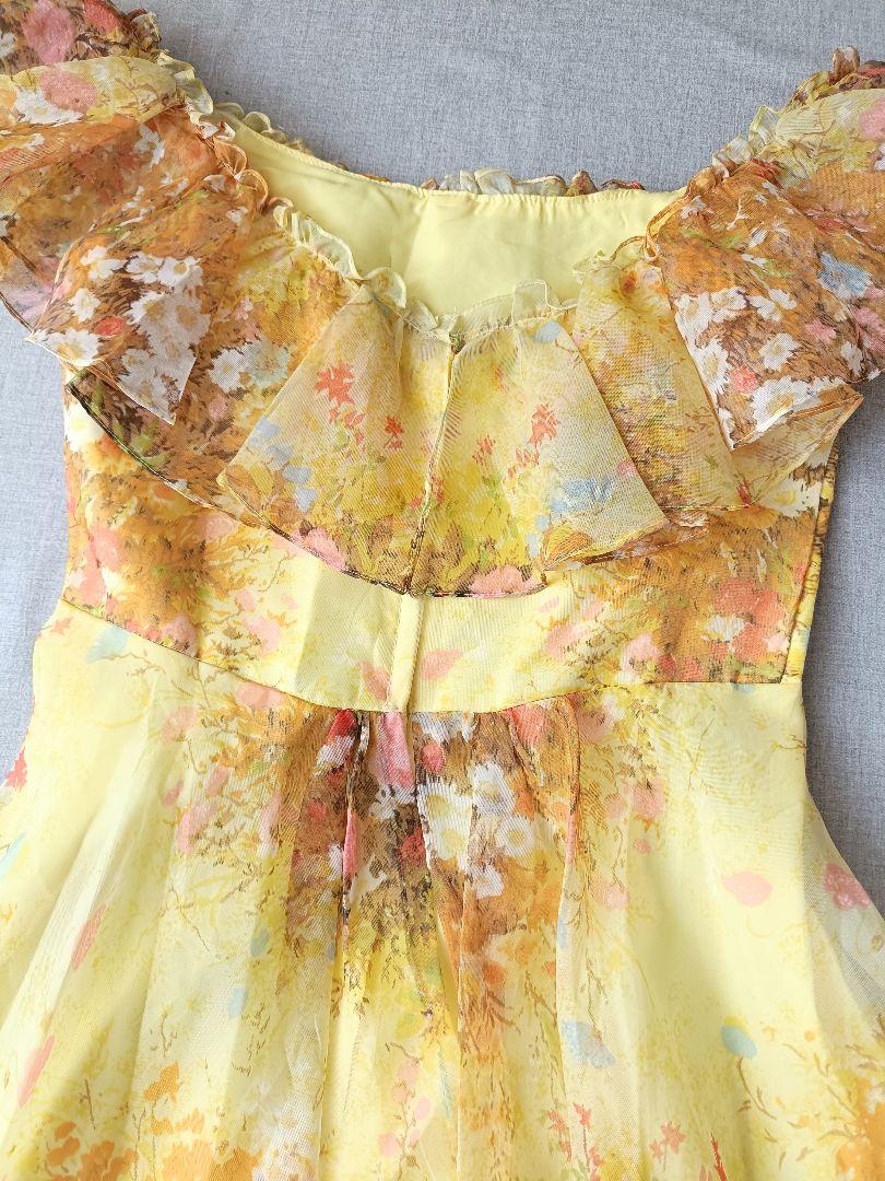US古着 ユニオンメイド 花柄マキシドレス ウエディング ワンピース プレーリー