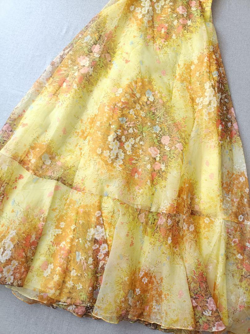 US古着 ユニオンメイド 花柄マキシドレス ウエディング ワンピース プレーリー