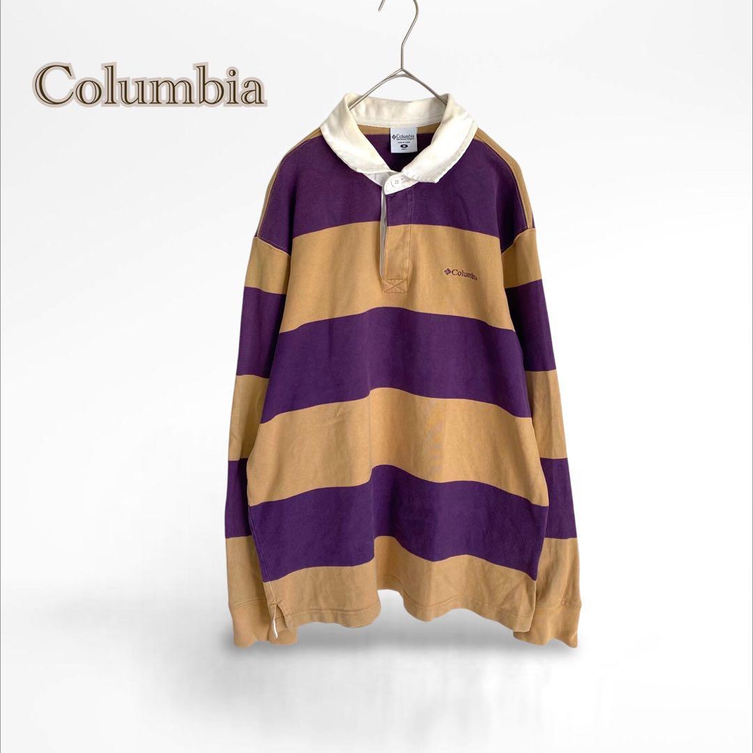 【Columbia/コロンビア】ラガーシャツ　長袖　メンズ【M】太ボーダー　綿