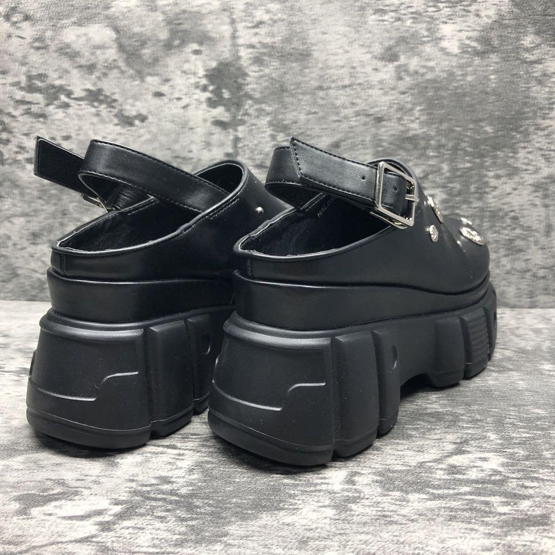 新品✨HARE メタルパーツ サボサンダル レザー ブラック M