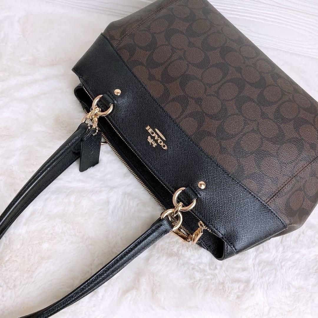極美品☆COACHコーチ2wayトートバッグ シグネチャー レザー ブラウン