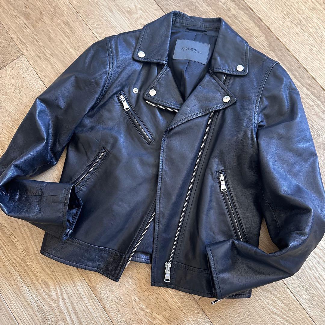 Spick & Span 黒 ライダースジャケット