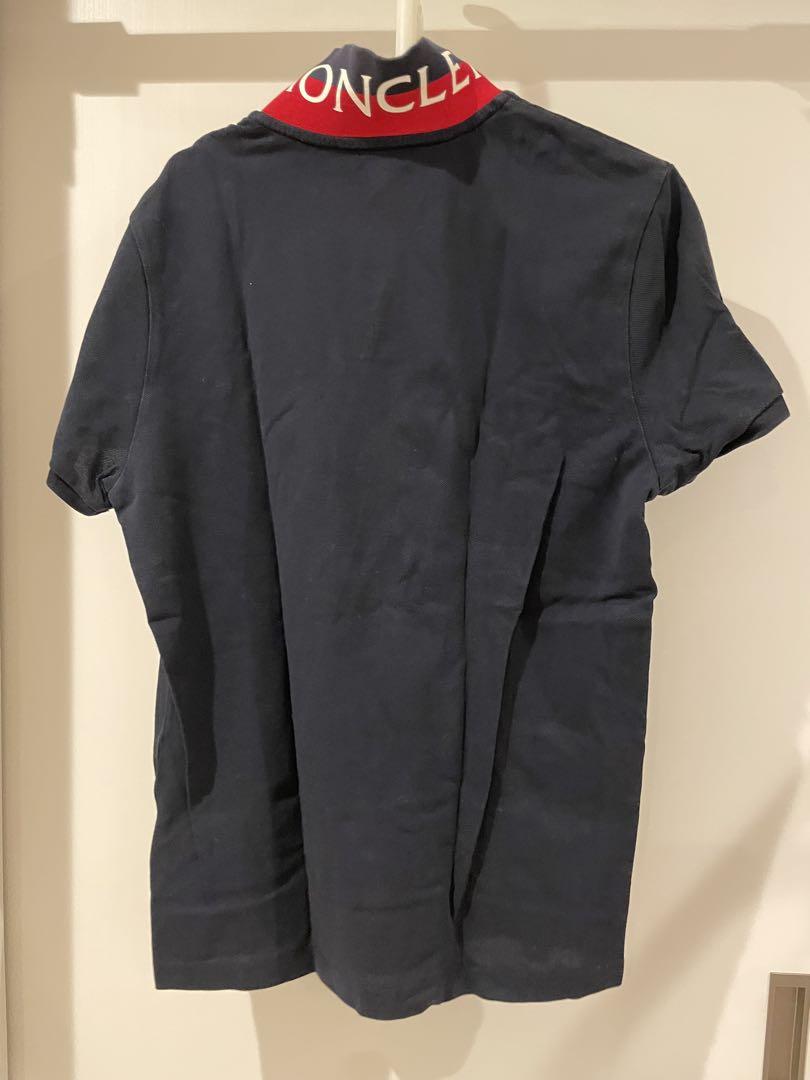 Moncler ネイビー レッド 襟 ポロシャツ