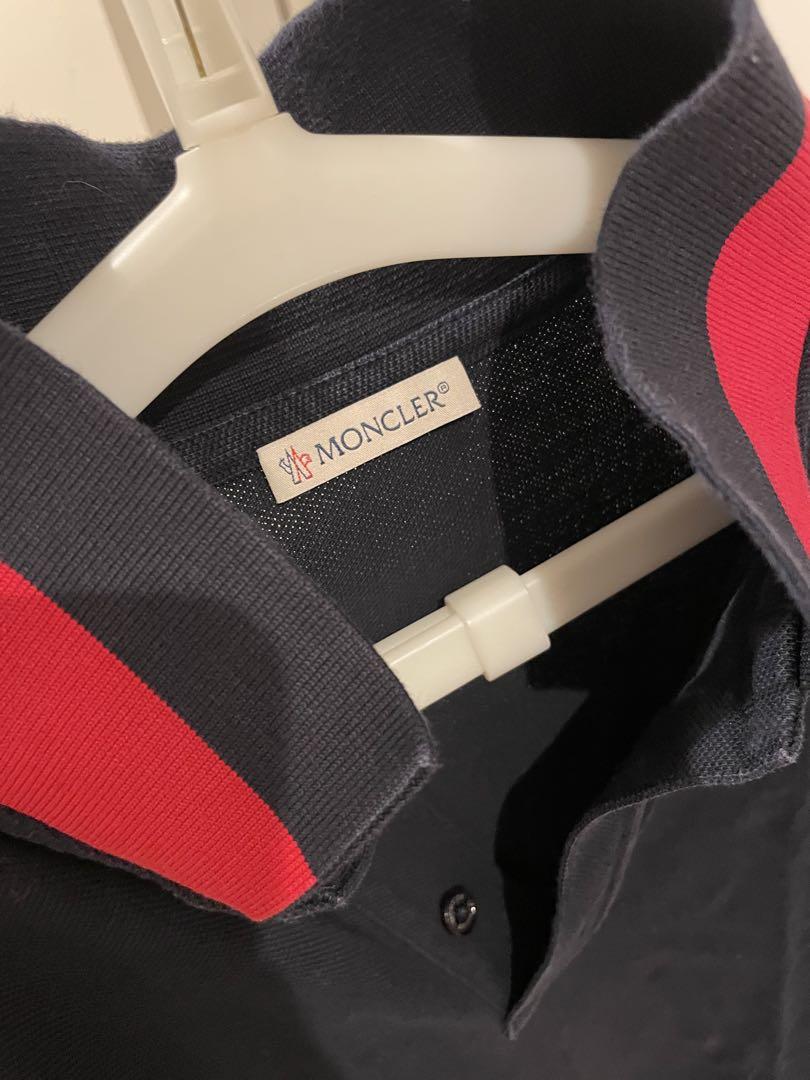 Moncler ネイビー レッド 襟 ポロシャツ