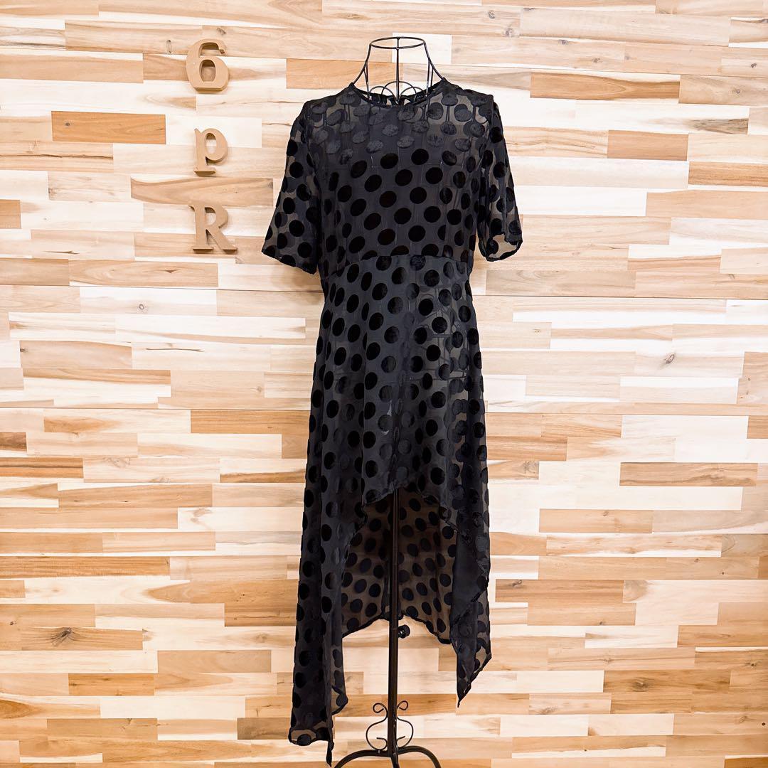 ザラ】透け感シアー フィッシュテール ロング ドレス ワンピース