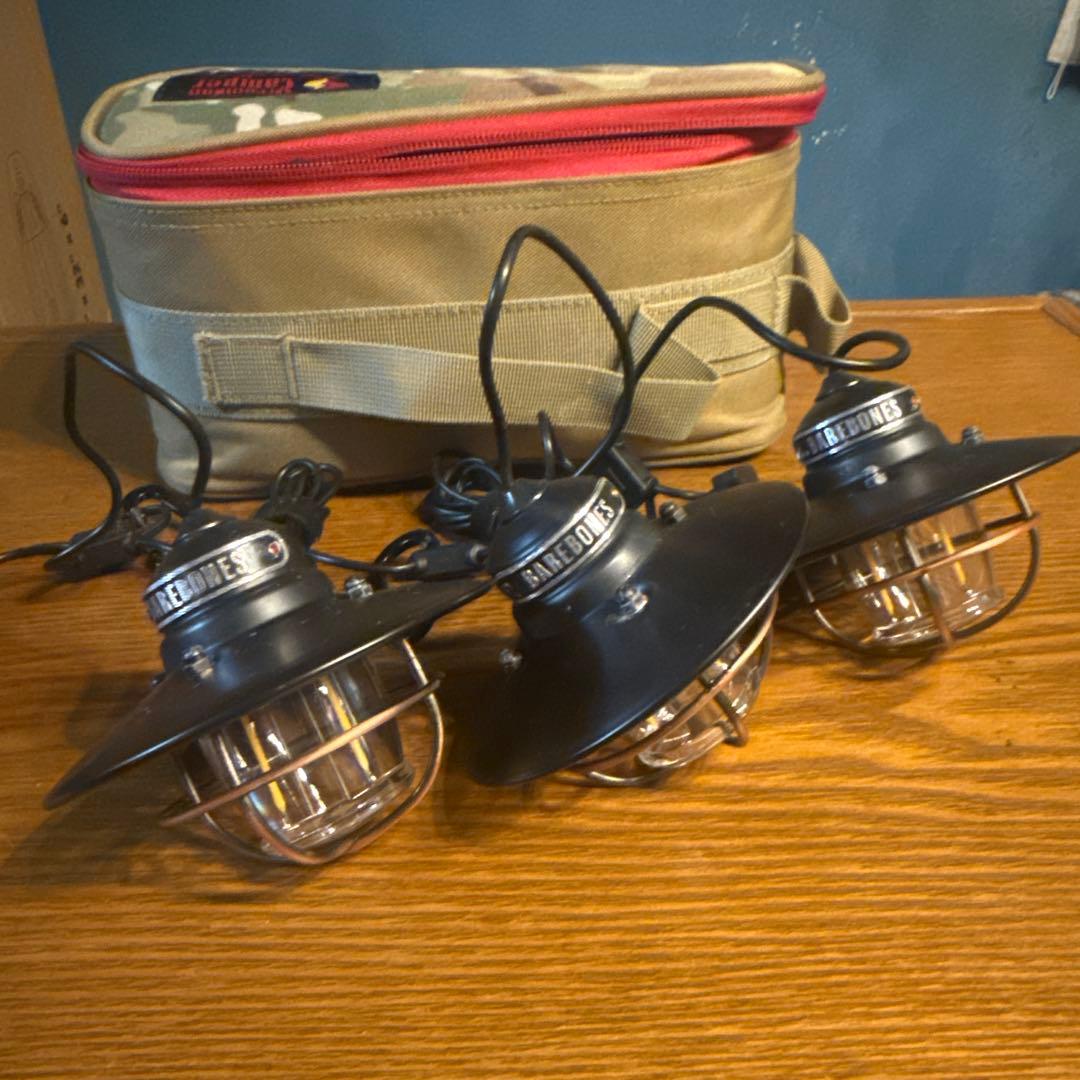 Barebones ベアボーンズ 3連 ランタン エジソンストリングライトやや傷や汚れあり