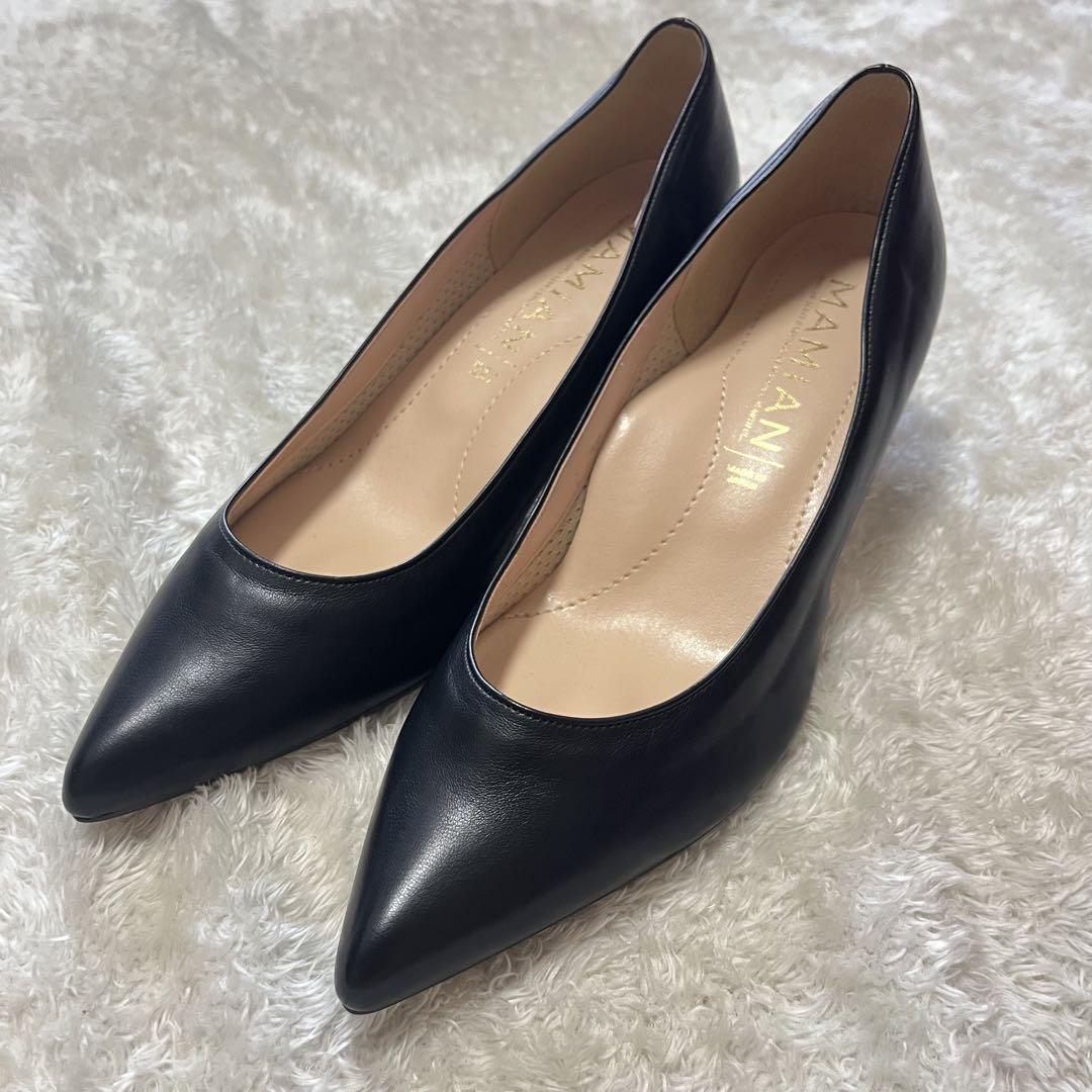 【極美品】MAMIAN 黒　レザー　パンプス 24.5cm