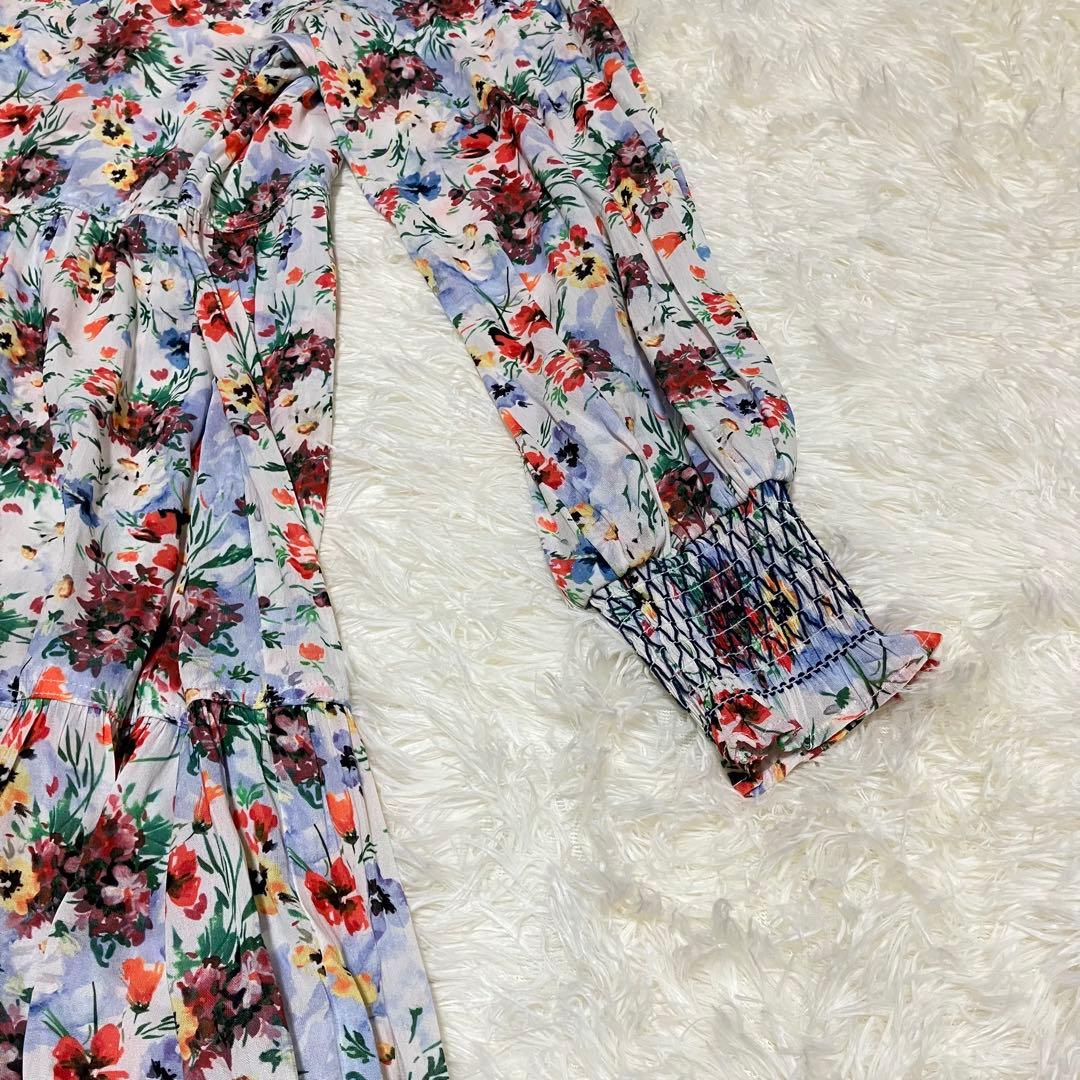 新品未使用 BEARDSLEY ロングワンピース 花柄 ティアード Fサイズ