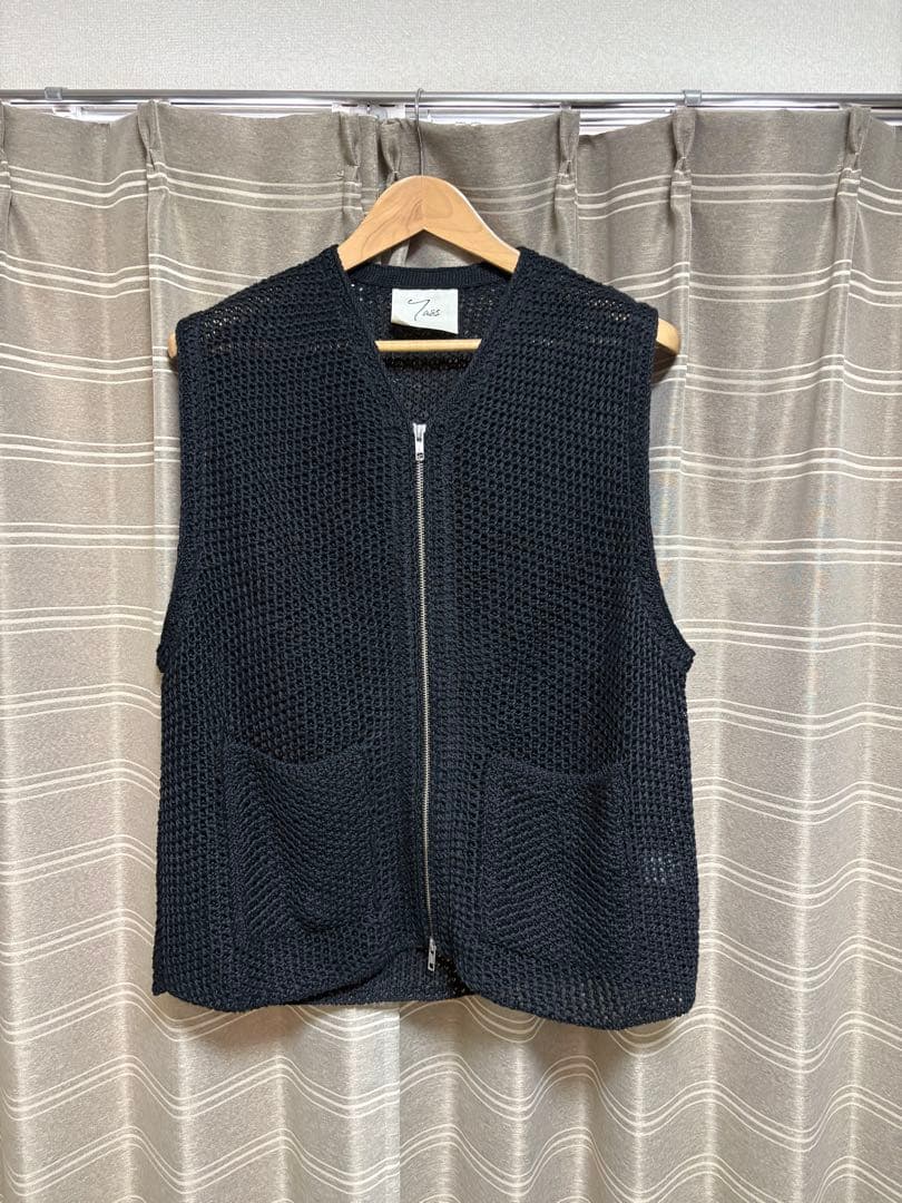 yass ZIP KNIT VEST BLACK