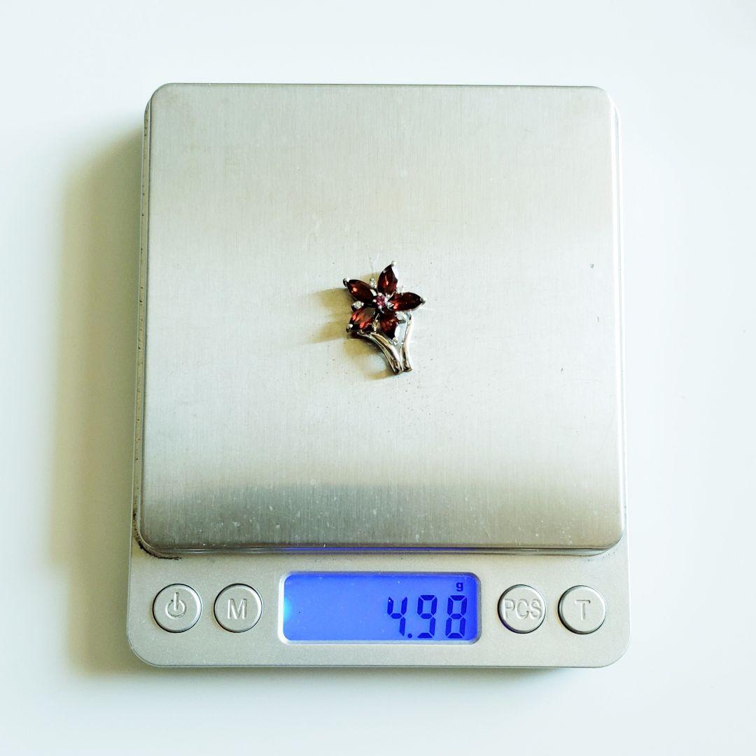 K18WG ダイヤ ガーネット ネックレストップ 店舗在庫品