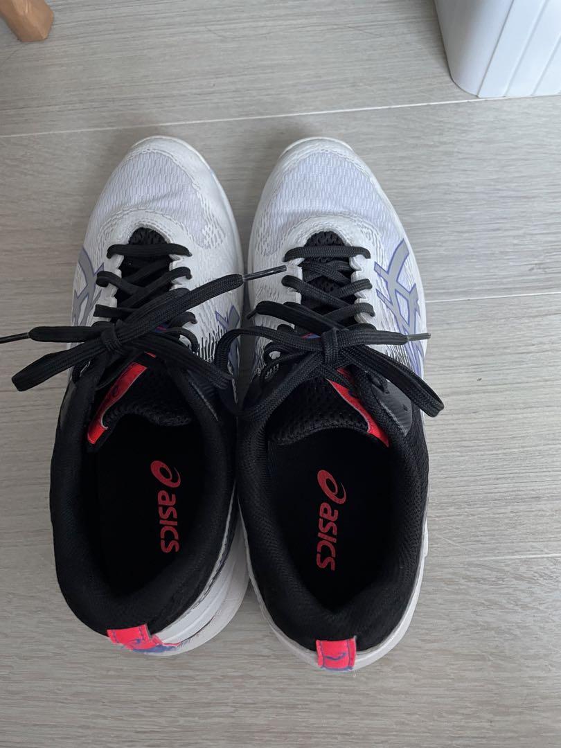 26CM ASICS バレーボールシューズ ホワイト/ブラック/ピンク