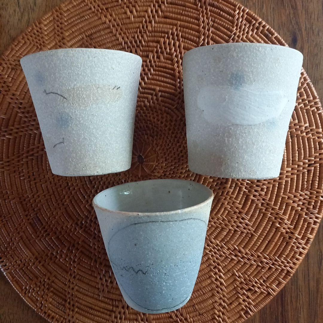 宇賀和子作　陶器お猪口3個セット 6,300円