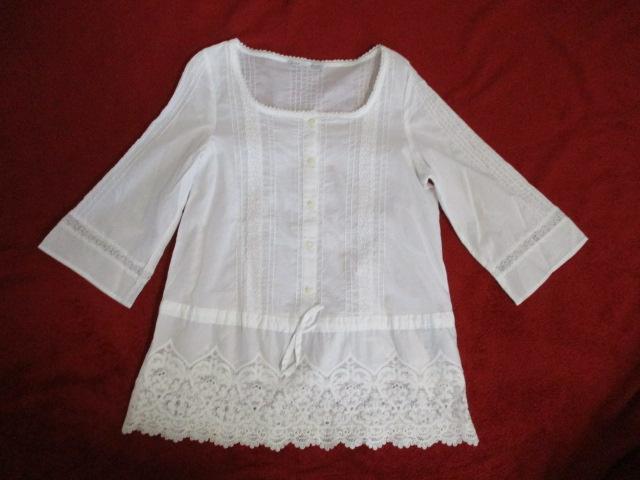新品☆IENA 七分袖 レース ブラウス 白 M~L イエナ