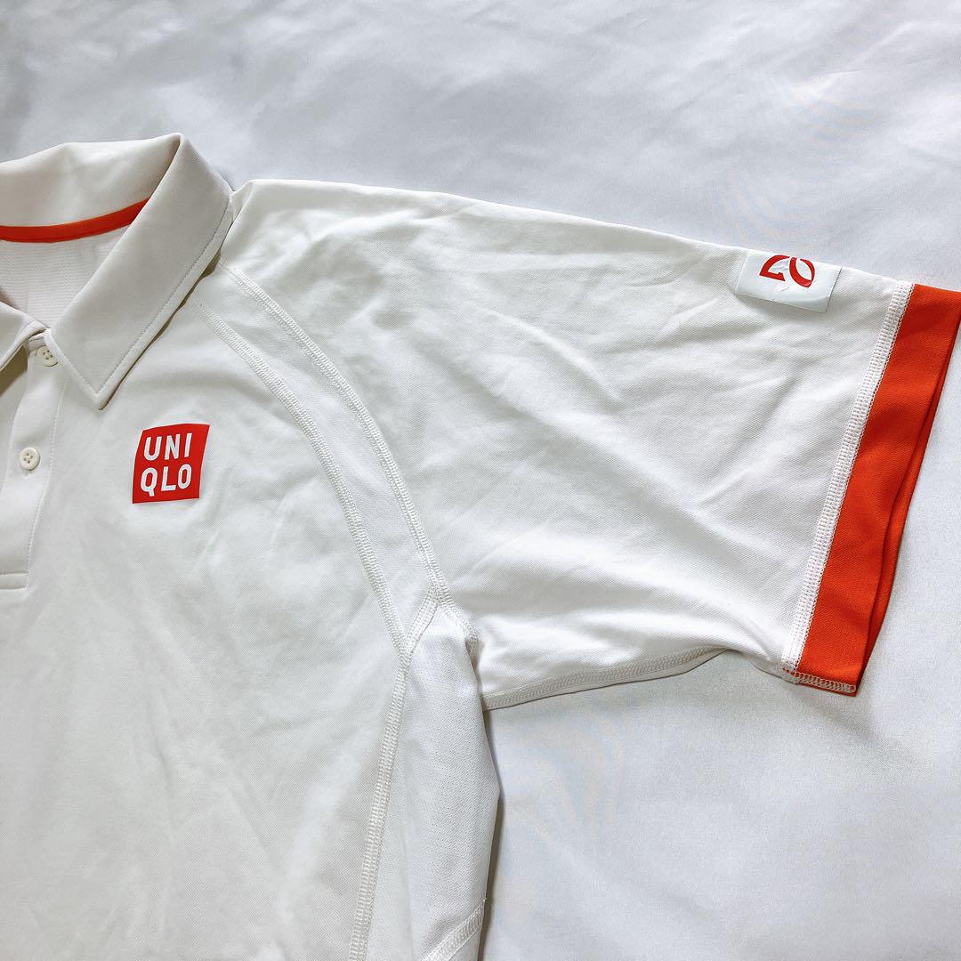 美品】ユニクロ ジョコビッチモデル ポロシャツ XL ホワイト