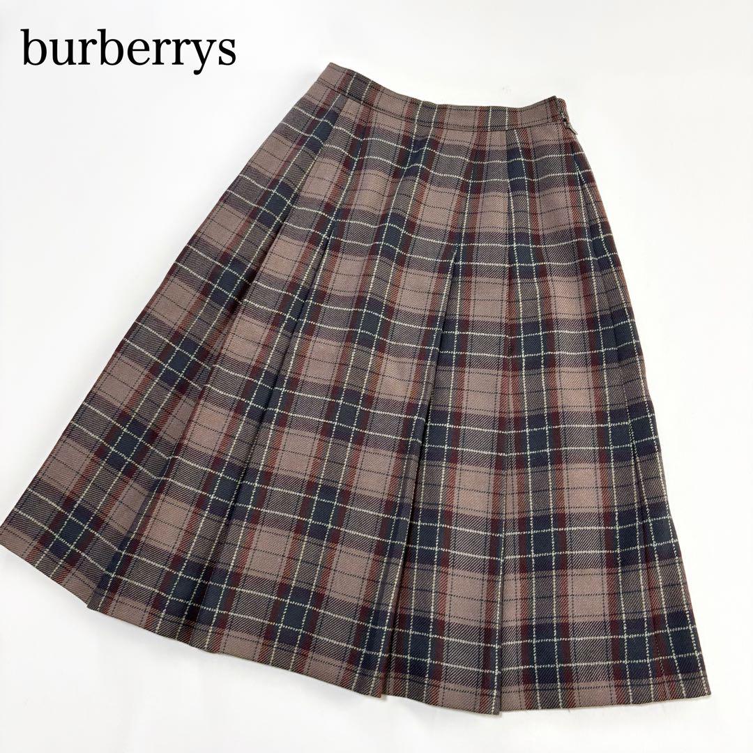 BURBERRYS】チェック柄 プリーツスカート（膝丈）