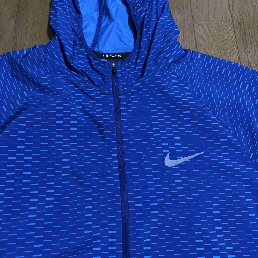 ブランドスポーツ - Nike Running フード付きジャケット M 青