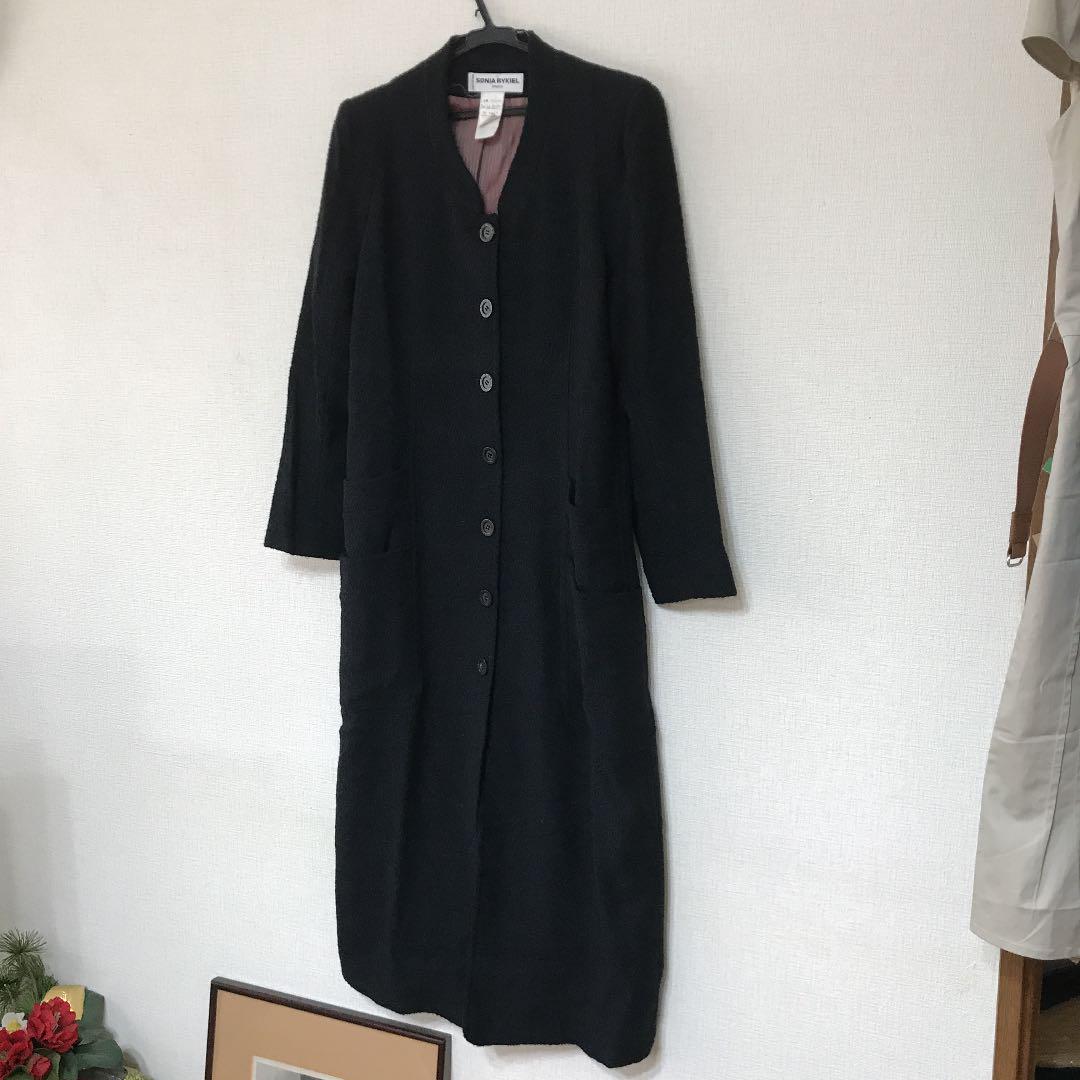 美品 ソニアリキエル ロングコート ブラック