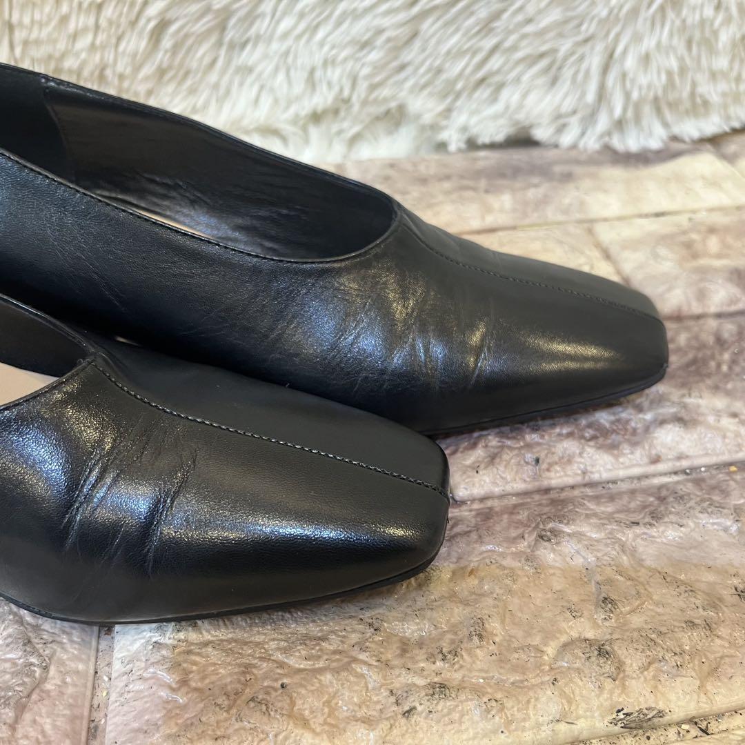 極美品　FABIO RUSCONI スクエアトゥ　センターシームパンプス　37