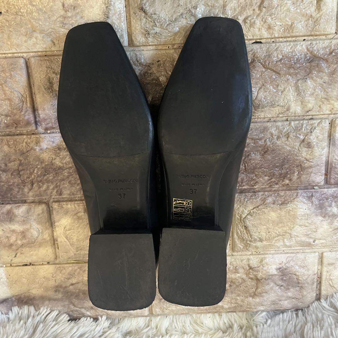 極美品　FABIO RUSCONI スクエアトゥ　センターシームパンプス　37