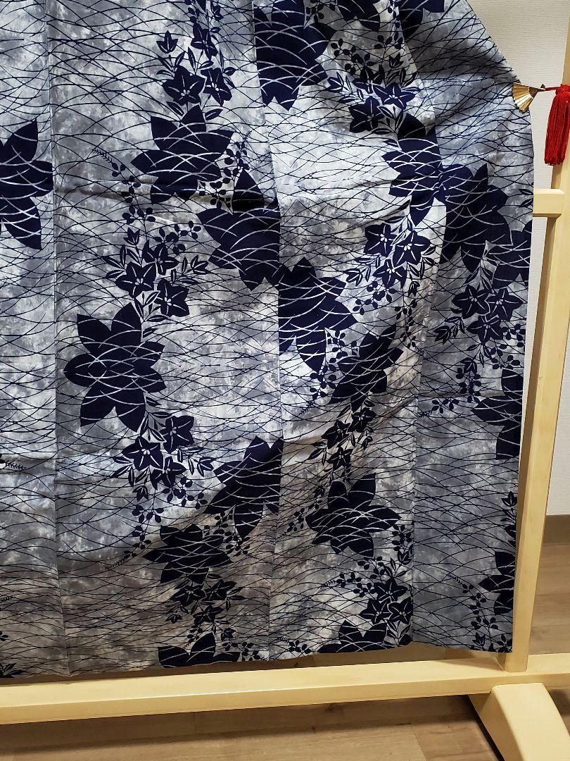 A5 浴衣 露草に桔梗の花模様 灰色 紺色 綿 夏物 着物 A5 浴衣 露草に桔梗の花模様 灰色 紺色 綿 夏物 着物 - メルカリ