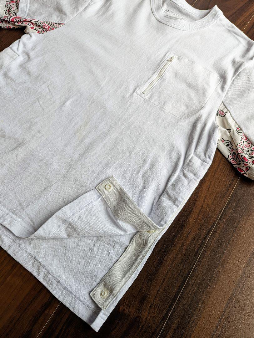 sacai 2022SS 即完売 ホワイトTシャツ ペイズリー サイズ2(M) | csm.cg