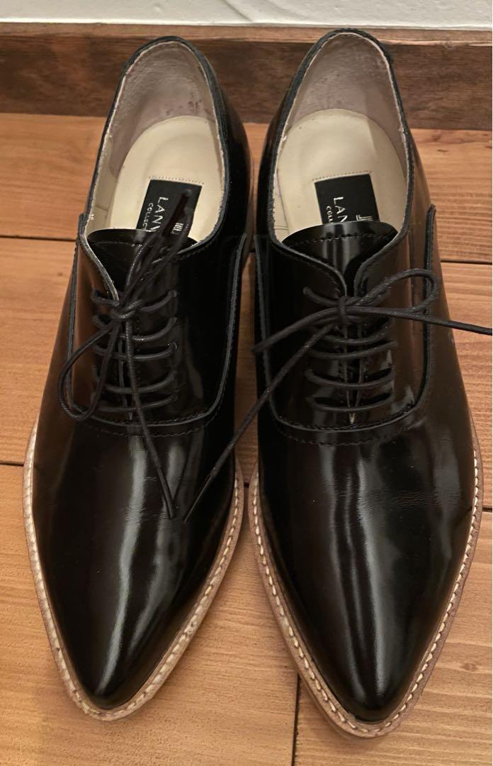 LANVIN エナメルレースアップシューズ 黒 Lanvin ランバン エナメル レースアップシューズ ブラック