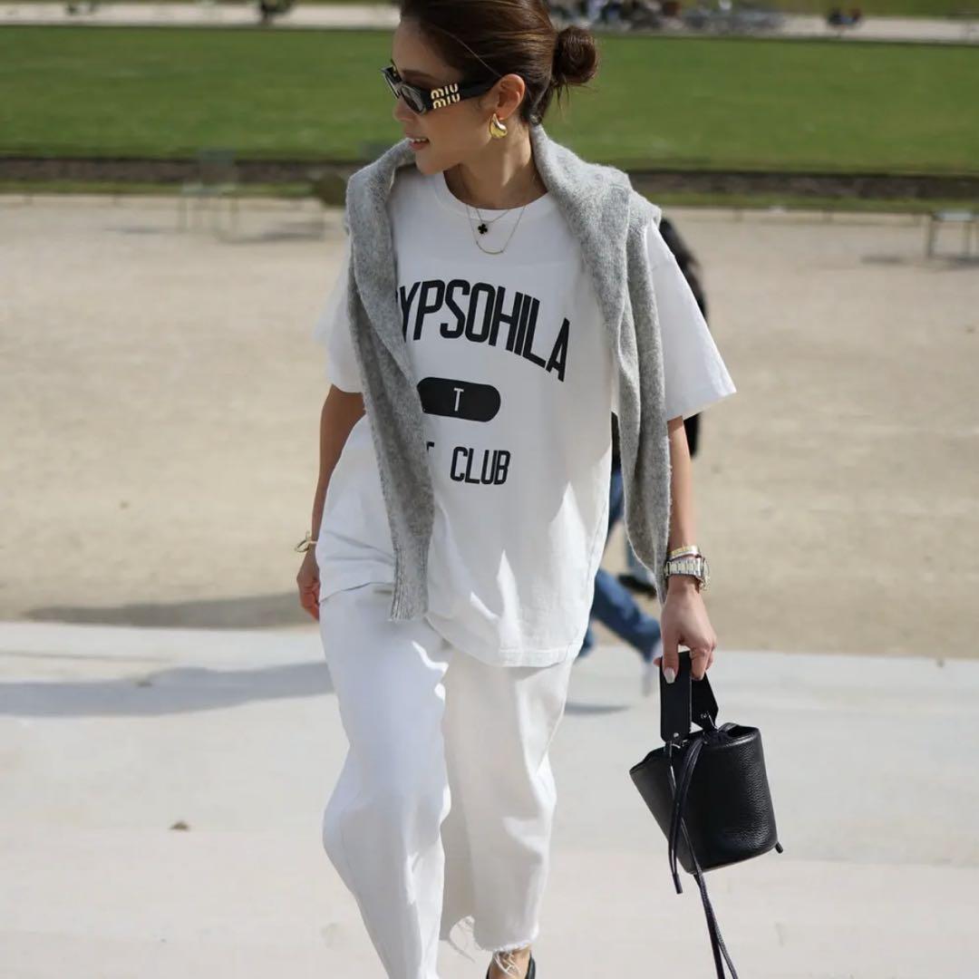トップス gypsohila College Logo tee gypsohila College Logo Tee ホワイト - メルカリ