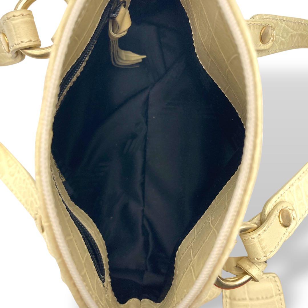 ベージュ クロコ型押しEMPORIO