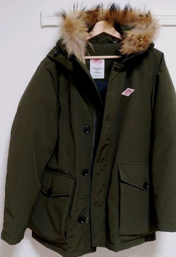 DANTON ダントン ダウンジャケット ファー付きタッサー ラクーン