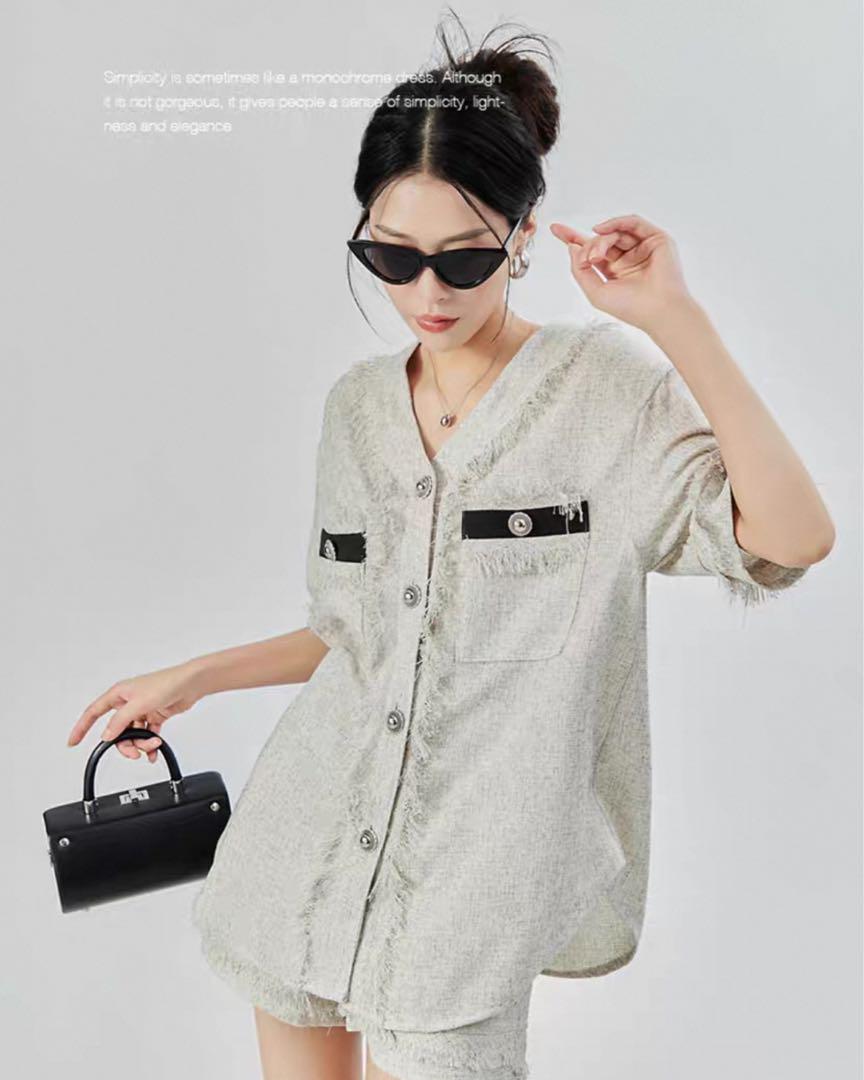 Little Fragrance V-Neck Tops / Shorts