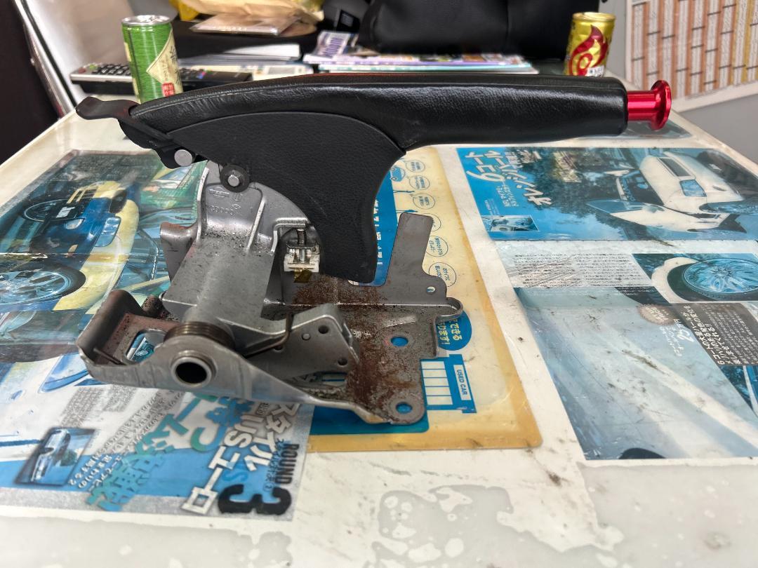 【中古】Z33Z34V35V36スピンターンノブ加工品純正サイドブレーキレバー