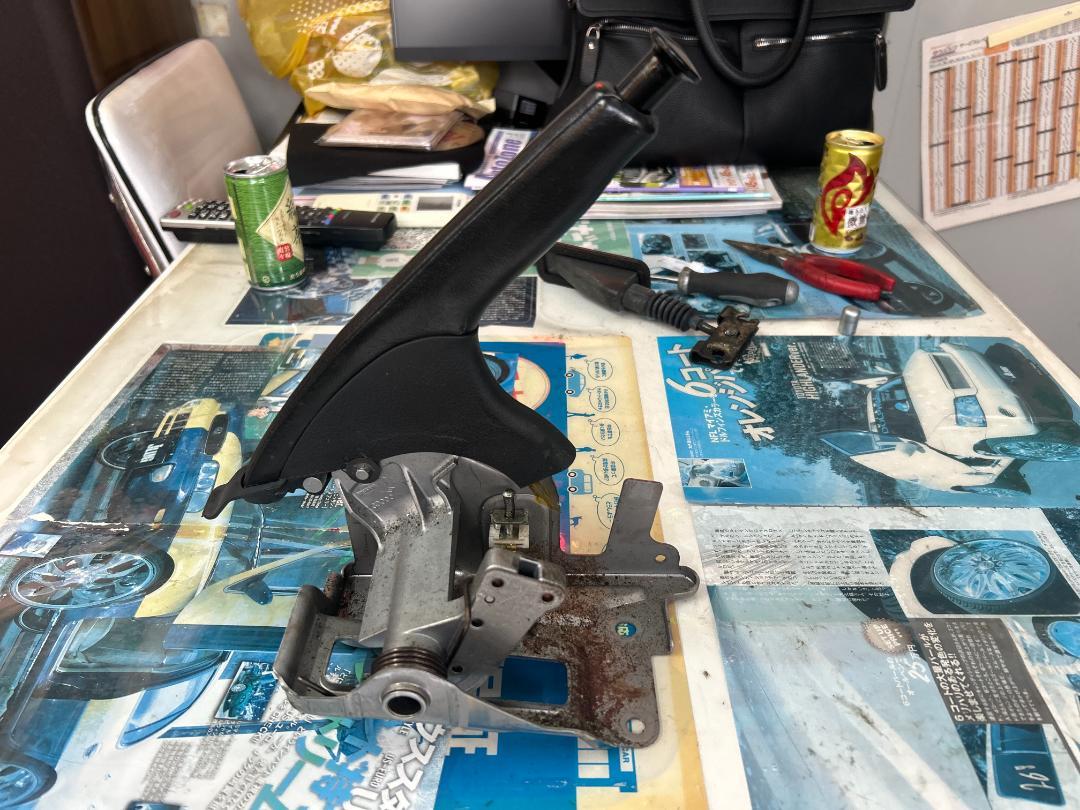 【中古】Z33Z34V35V36スピンターンノブ加工品純正サイドブレーキレバー