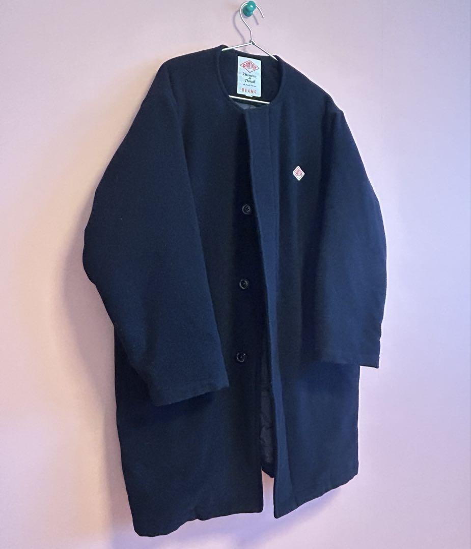 ダントン DANTON×BEAMSウールモッサダウンコート サイズ38 ネイビー ダントン DANTON×BEAMSウールモッサダウンコート サイズ38 ネイビー