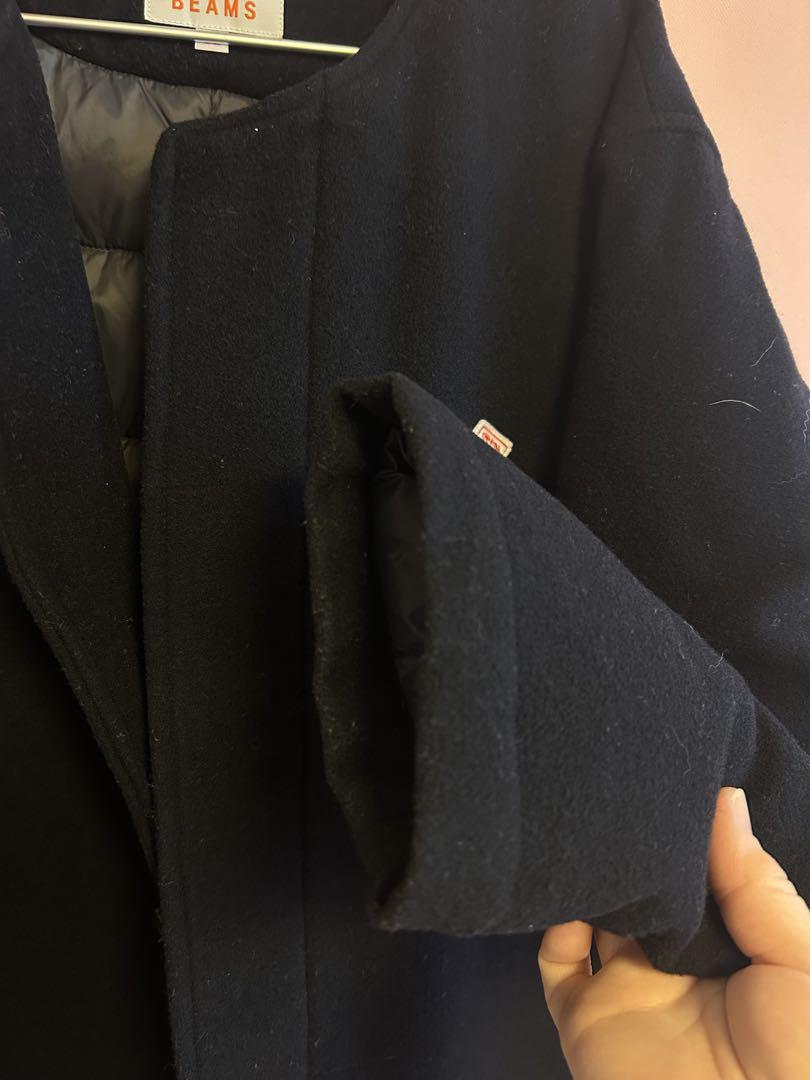 ダントン DANTON×BEAMSウールモッサダウンコート サイズ38 ネイビー ダントン DANTON×BEAMSウールモッサダウンコート サイズ38 ネイビー