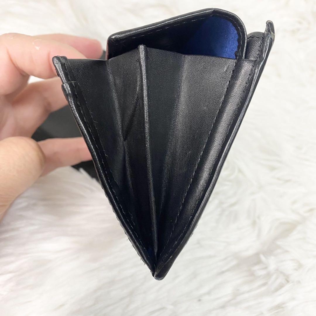 Paul Smith ポールスミス 二つ折り財布 レザー ブラック ブルー