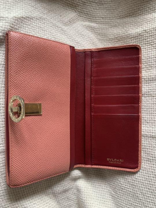 お値下げ中：BVLGARI 長財布 サーモンピンク バイカラー