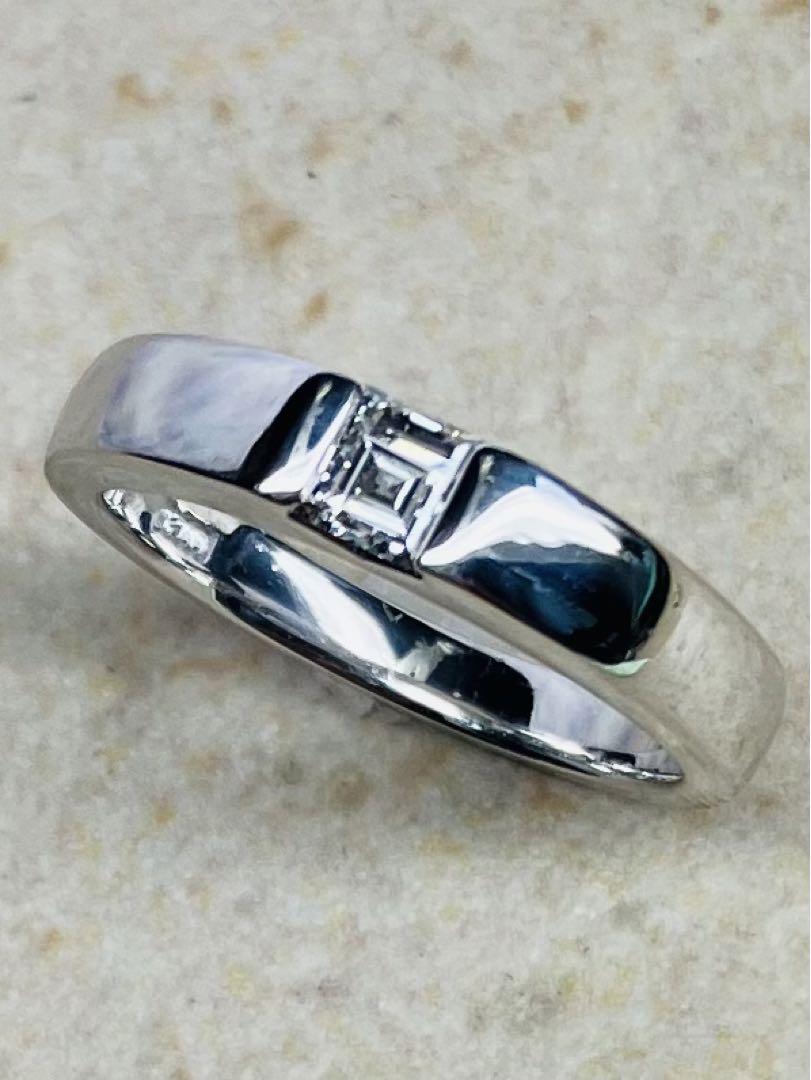 ME-298)PT角ダイヤリング( 0,29ct) 6,8g #12, 0
