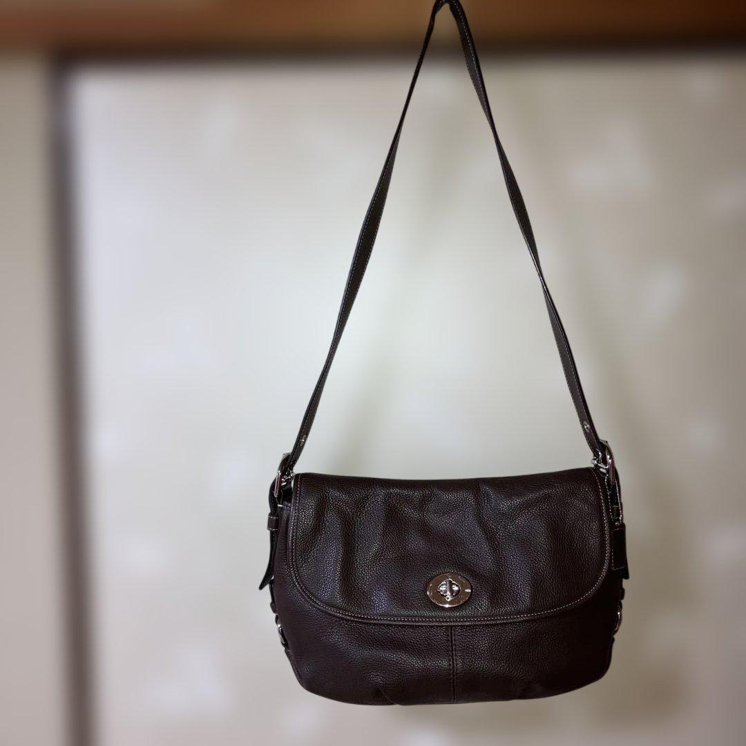 COACHショルダーバッグ ハンドバッグ 2wayダークブラウン