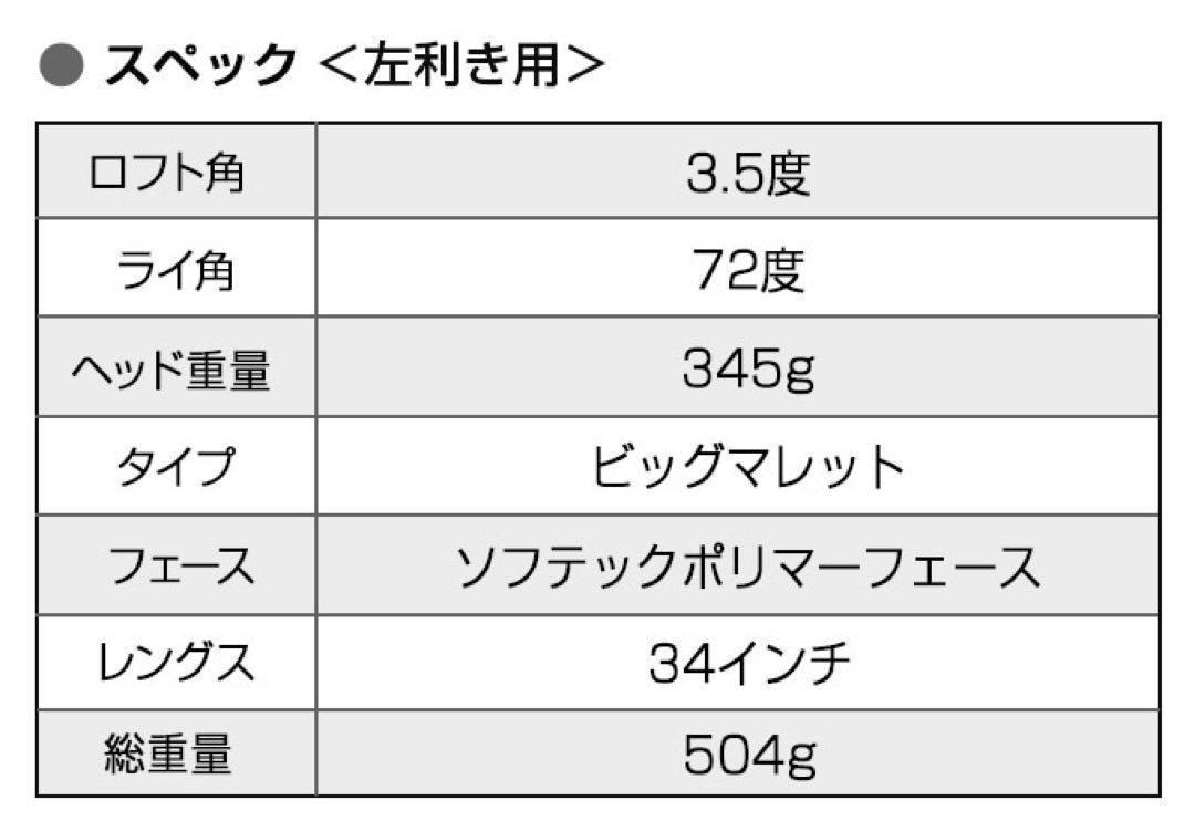 ★左 レフティ★極太グリップと大型ヘッドが安定感抜群の ダイナミクス パター