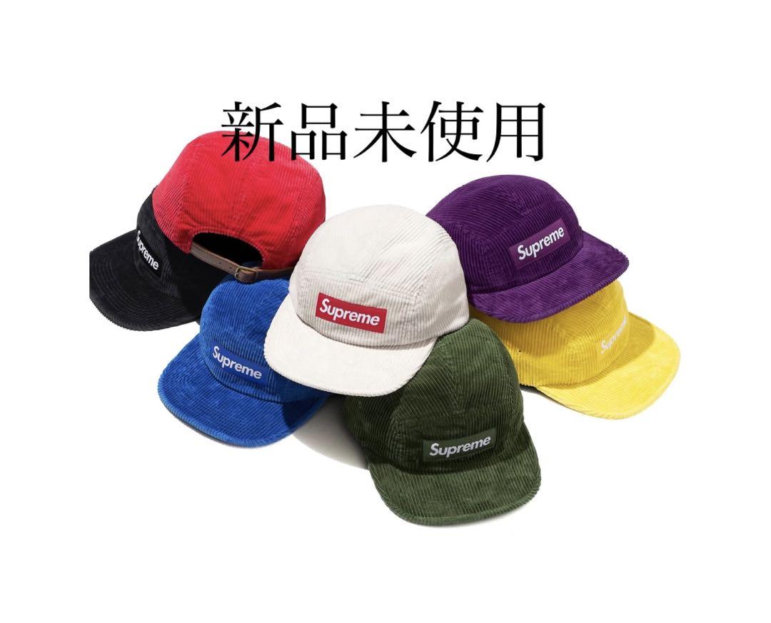 クラシック Supreme ホワイト コーデュロイキャップ ボックスロゴ シュプリーム 帽子