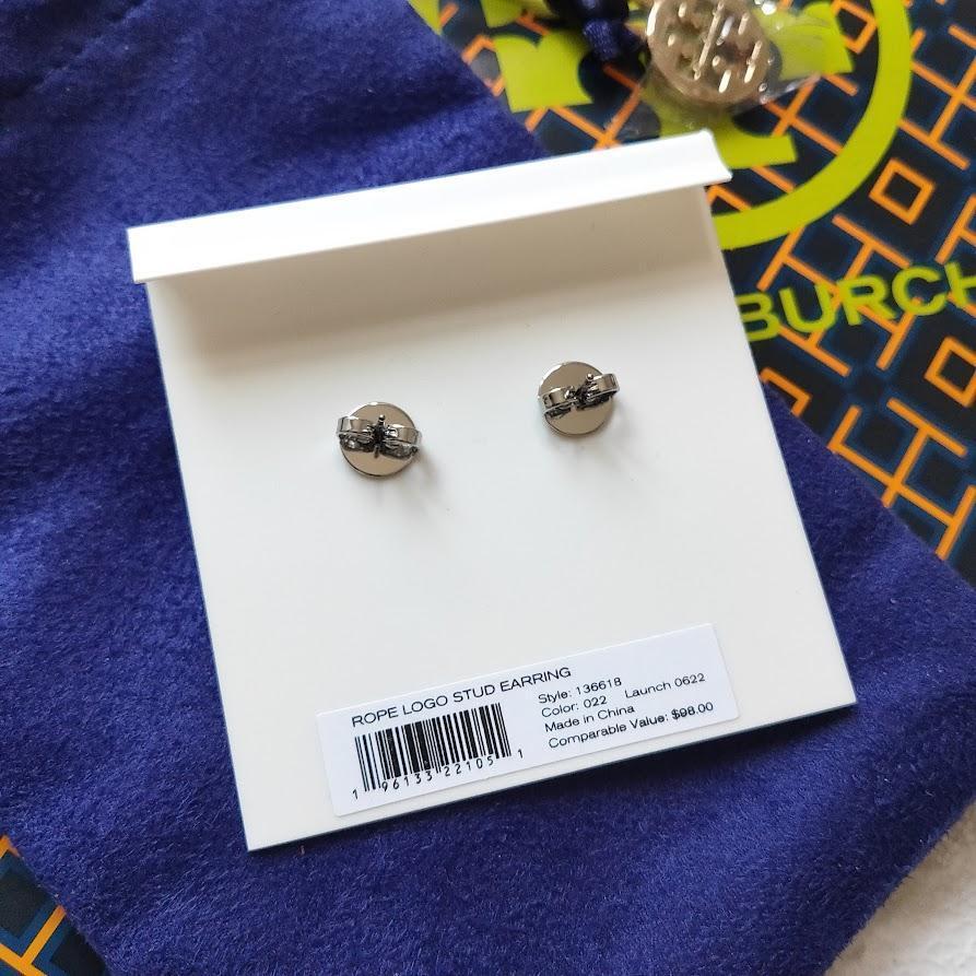 上品☆Tory Burch トリーバーチ ロゴ シンプル ピアス シルバー 新品