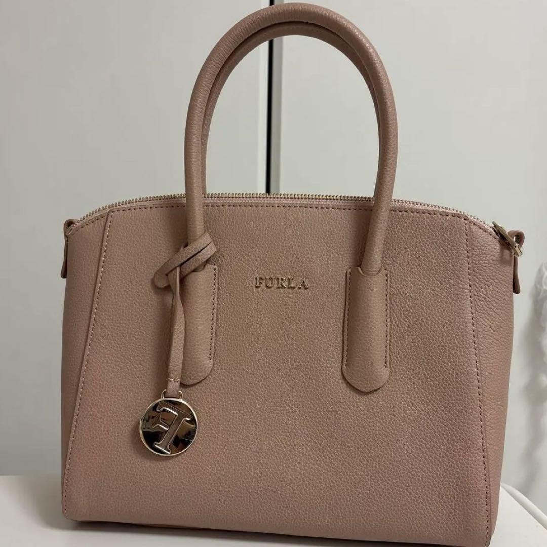 FURLA ピンク ハンドバック2way レザー
