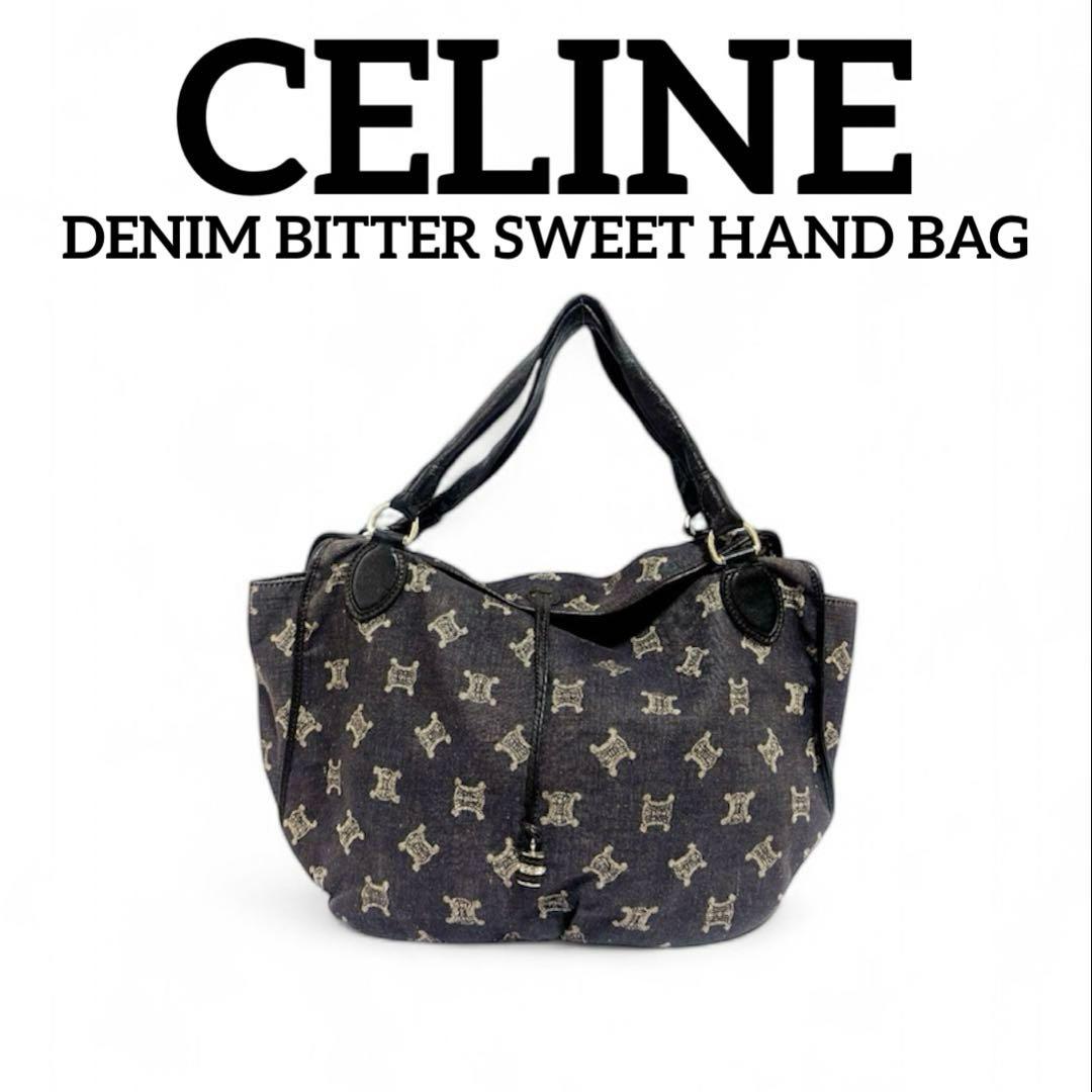 セリーヌ ビタースウィート デニム ハンドバック マカダム レザー セリーヌ ビタースウィート デニム ハンドバック マカダム レザー