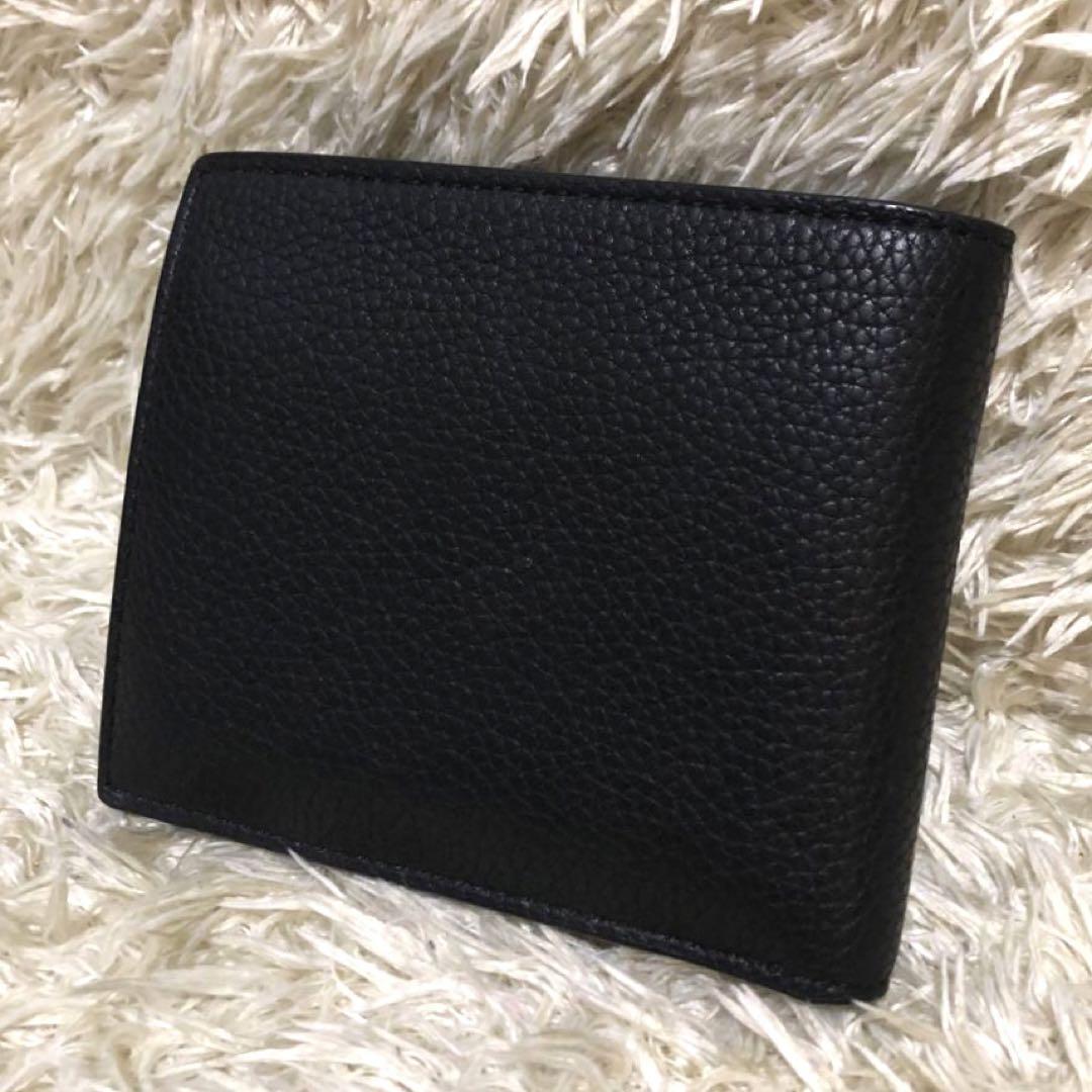 極美品☆トムフォード  レザー　二つ折り財布 ブラック メンズ