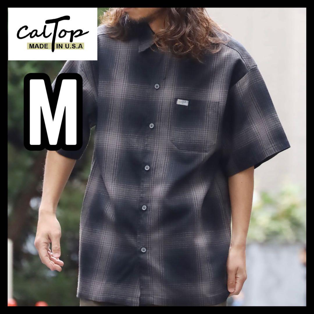 少量入荷❇️CALTOP キャルトップ 半袖チェックシャツ ブラック