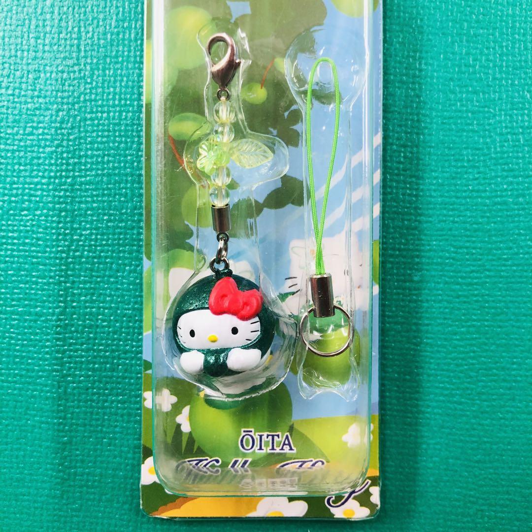 【コップのフチ子公認】大分限定 ハローキティ カボス ストラップ 2002年製 レア☆ハローキティ 大分限定 かぼすショート